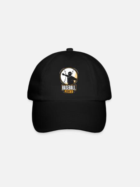 Baseball Pitcher Hobby Werfer Spieler - Baseballkappe - Schwarz/Schwarz