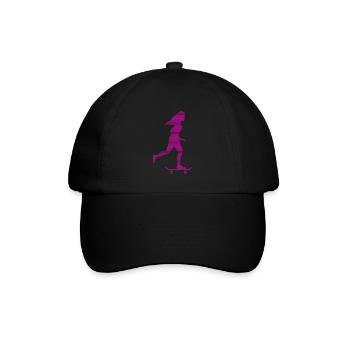 skating girl - Baseballkappe - Schwarz/Schwarz - Vorne