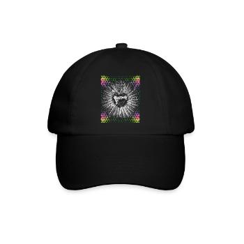Christlich, Jesus Christus, blutendes Herz - Baseballkappe - Schwarz/Schwarz - Vorne