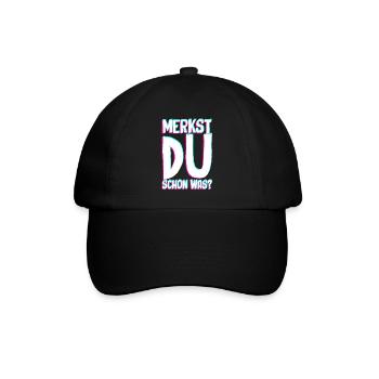 Merkst Du Schon Was - Festival Musik Party Techno - Baseballkappe - Schwarz/Schwarz - Vorne