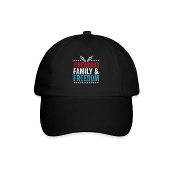 Gedenktag Feuerwerk zum 4. Juli Familie und Freihe - Baseballkappe - Schwarz/Schwarz - Vorne