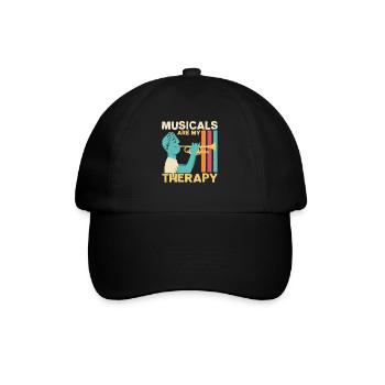 Musicals sind mein Therapiemusiker Musikliebhaber - Baseballkappe - Schwarz/Schwarz - Vorne