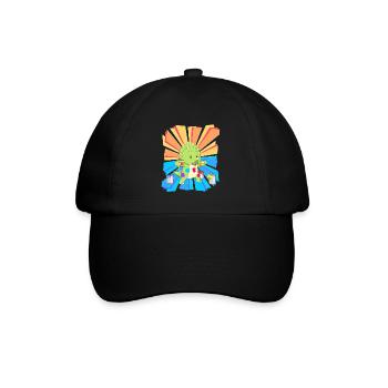 Geburtstagsgeschenk Kinder Kindergarten malen bunt - Baseballkappe - Schwarz/Schwarz - Vorne