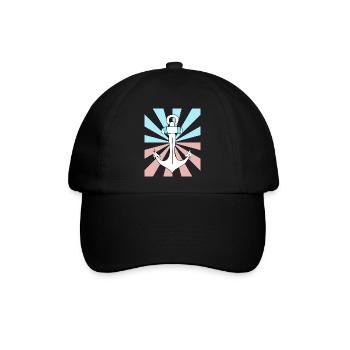Weihnachtsgeschenk Anker Maritim Seemann Ahoi - Baseballkappe - Schwarz/Schwarz - Vorne