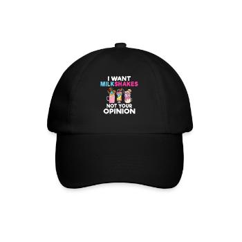Ich liebe Milchshakes Milchshake Geschenk - Baseballkappe - Schwarz/Schwarz - Vorne