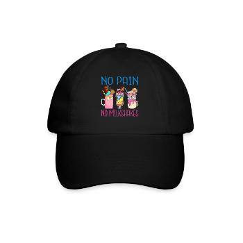 Ich liebe Milchshakes Milchshake Geschenk - Baseballkappe - Schwarz/Schwarz - Vorne