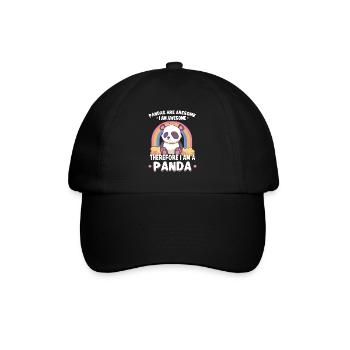 Pandabear Panda Bamboo Wildlife China - Baseballkappe - Schwarz/Schwarz - Vorne