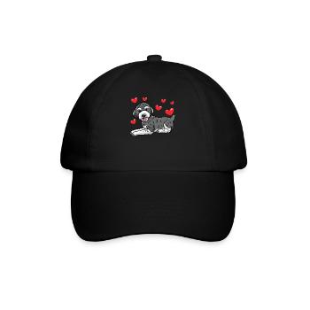 Schnoodle Hund - Baseballkappe - Schwarz/Schwarz - Vorne