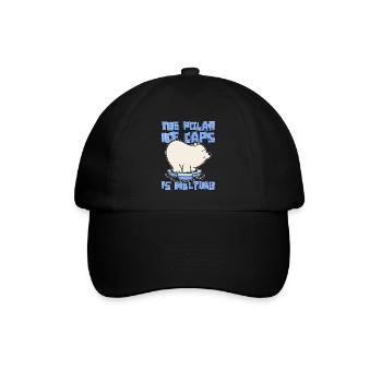Global Warming The Polar Ice Caps Science Activism - Baseballkappe - Schwarz/Schwarz - Vorne
