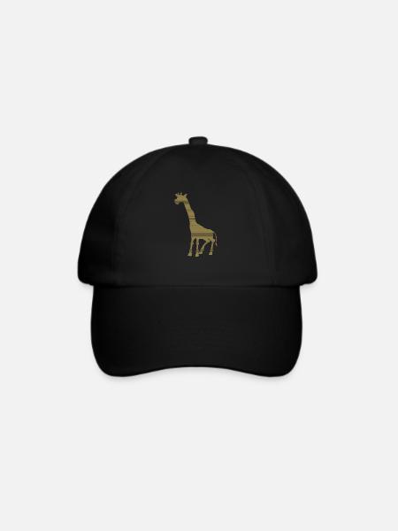 Giraffe - Baseballkappe - Schwarz/Schwarz