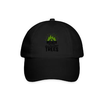 schöne Bäume im Wald beim Camping - Baseballkappe - Schwarz/Schwarz - Vorne