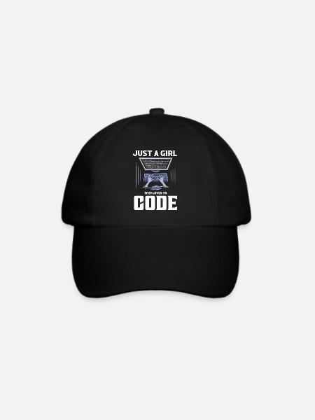 Just A Girl Who Loves To Code Software Coding - Baseballkappe - Schwarz/Schwarz