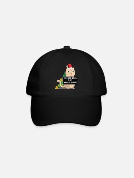 falscher Weihnachtskatzen-Weihnachtsbaum - Baseballkappe - Schwarz/Schwarz