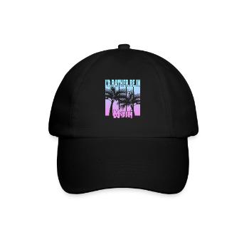 I'd rather be in Maui - Baseballkappe - Schwarz/Schwarz - Vorne