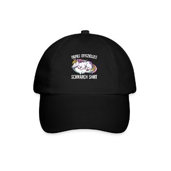 Papas Offizielles Schnarch Shirt Papa Schnarchen - Baseballkappe - Schwarz/Schwarz - Vorne