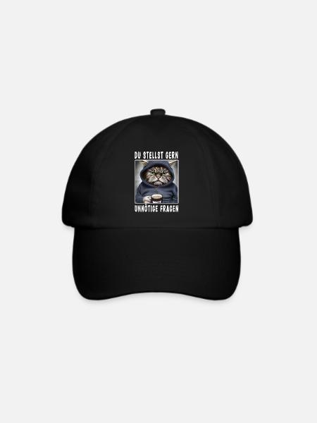 Du stellst gern unnötige Fragen - Baseballkappe - Schwarz/Schwarz