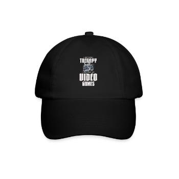 Ich brauche keine Therapie Ich brauche nur meine Videospiele - Baseballkappe - Schwarz/Schwarz - Vorne