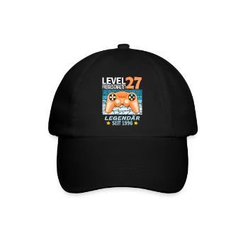 27. Geburtstag Gamer zocken Geburtstjahr 1996 - Baseballkappe - Schwarz/Schwarz - Vorne