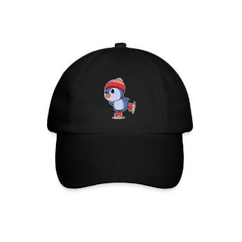 Pinguin Pinguine Seevogel Seevögel Eislaufen - Baseballkappe - Schwarz/Schwarz - Vorne