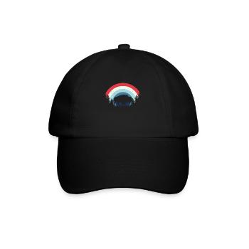 Retro Kuh Bison Büffel Wasserbüffel Silhouette - Baseballkappe - Schwarz/Schwarz - Vorne