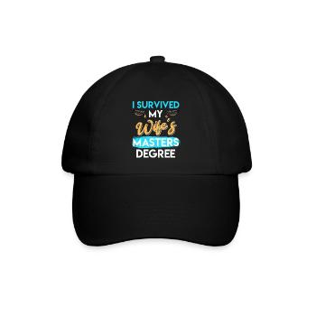 Survived Meine Frau hat einen Master Abschluss - Baseballkappe - Schwarz/Schwarz - Vorne