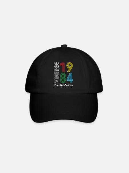 Vintage 1984 Vintage Geburtstag Retro Vintage - Baseballkappe - Schwarz/Schwarz