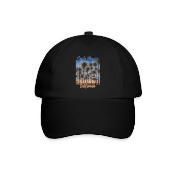 Santa Monica California - Baseballkappe - Schwarz/Schwarz - Vorne