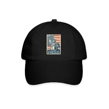 Vierter Juli Unabhängigkeitstag Froher 4. Juli - Baseballkappe - Schwarz/Schwarz - Vorne