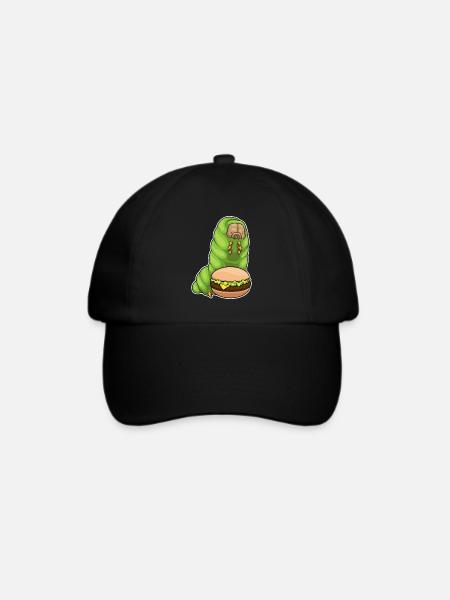 Raupe Cheeseburger - Baseballkappe - Schwarz/Schwarz