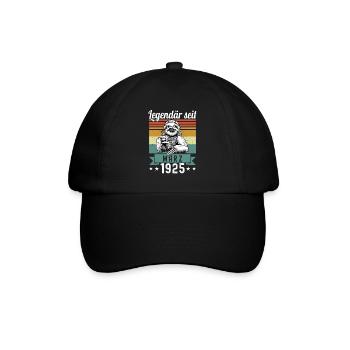 Faultier Legendär seit März 1925 Geburtstag - Baseballkappe - Schwarz/Schwarz - Vorne