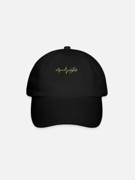 Fahrrad Zubehör Radfahrer Motiv - Baseballkappe - Schwarz/Schwarz