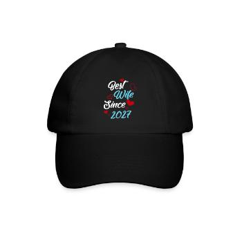 Jubiläum Trauerbeste Ehefrau seit 2027 Hochzeit - Baseballkappe - Schwarz/Schwarz - Vorne