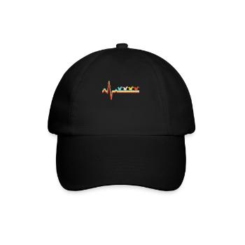 Eichhörnchen retro herzschlag - Baseballkappe - Schwarz/Schwarz - Vorne