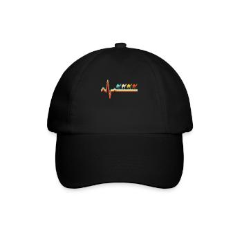 kamel retro herzschlag - Baseballkappe - Schwarz/Schwarz - Vorne