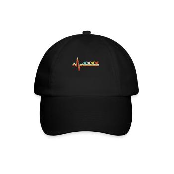Eichhörnchen retro herzschlag - Baseballkappe - Schwarz/Schwarz - Vorne
