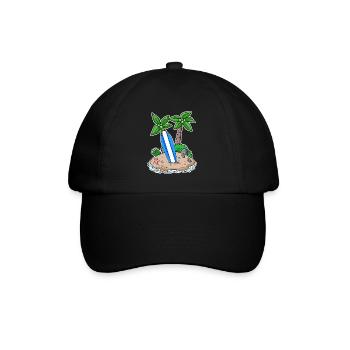 Surfer Surfen Urlaub Insel Motiv - Baseballkappe - Schwarz/Schwarz - Vorne