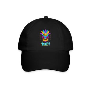 Azteken, Maya-Kultur, Tribal-Kultur Folklore-Maske - Baseballkappe - Schwarz/Schwarz - Vorne