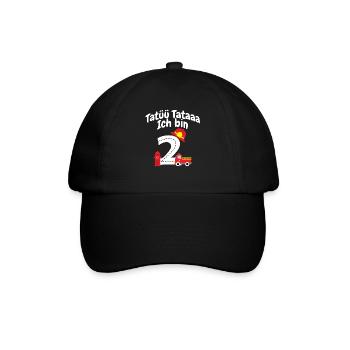 Kinder Feuerwehrmann mit Feuerwehr 2 - Baseballkappe - Schwarz/Schwarz - Vorne