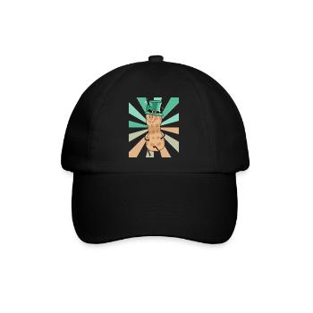 Erdnuss Nuss Neujahr Glückwunsch Präsentieren Nuss - Baseballkappe - Schwarz/Schwarz - Vorne