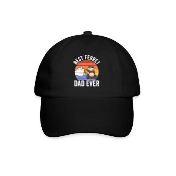 Fathers Day Best Ferret Dad Ever Funny Ferret - Baseballkappe - Schwarz/Schwarz - Vorne