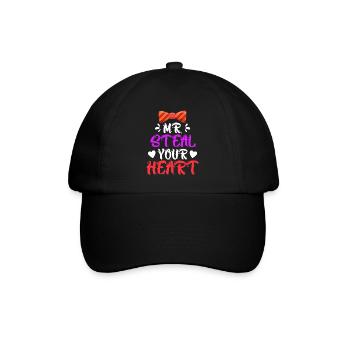 Mister ich stehle dein Herz Liebe Valentinstag - Baseballkappe - Schwarz/Schwarz - Vorne
