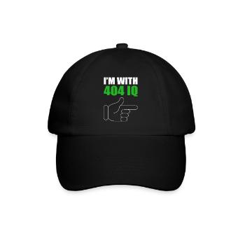I'm with Stupid 404 Error Programmer Coding - Baseballkappe - Schwarz/Schwarz - Vorne
