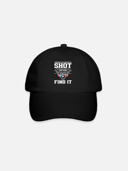 Billard Spieler - Baseballkappe - Schwarz/Schwarz