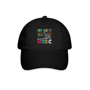 100 Tage Musikunterricht Schulfachlehrer - Baseballkappe - Schwarz/Schwarz - Vorne