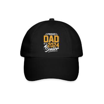 Lustige Stolzer Vater Eines Abschlussgeschenks - Baseballkappe - Schwarz/Schwarz - Vorne