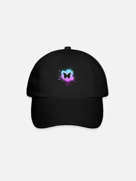 Schmetterling - Baseballkappe - Schwarz/Schwarz