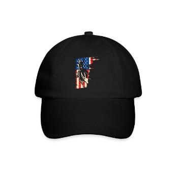 Bull Riding American Flag, Patriotic Rodeo Cowboy - Baseballkappe - Schwarz/Schwarz - Vorne