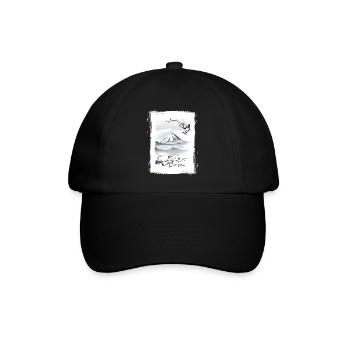 Fuji Kirschblüten Kirschbaum Japan Natur - Baseballkappe - Schwarz/Schwarz - Vorne