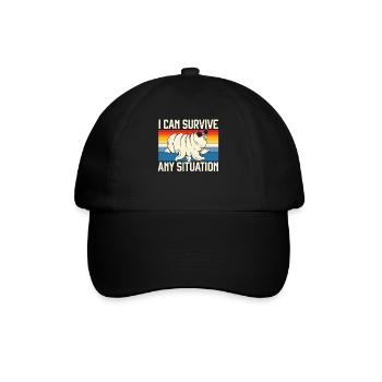 Ich kann jede Situation überleben Wasserbär Tardigrade - Baseballkappe - Schwarz/Schwarz - Vorne