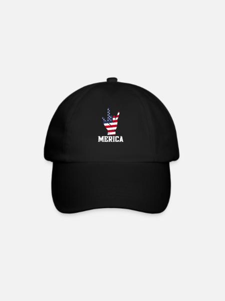 Merica Rock Zeichen - Baseballkappe - Schwarz/Schwarz